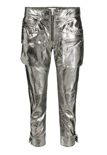 ISABEL MARANT Ciane metallic cropped trousers - Silver