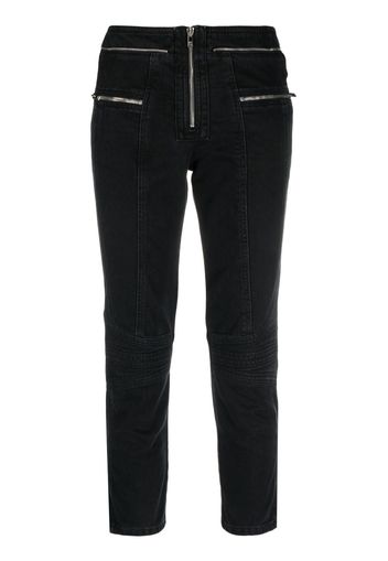 ISABEL MARANT zip-embellished cropped jeans - Black