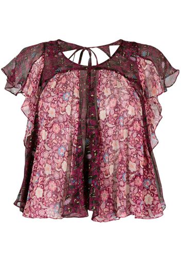 ISABEL MARANT Oriane floral-print georgette blouse - Pink