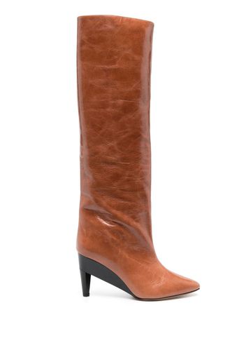 ISABEL MARANT polished-finish pointed-toe boots - Orange