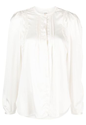 ISABEL MARANT lace-detail pleated blouse - Neutrals