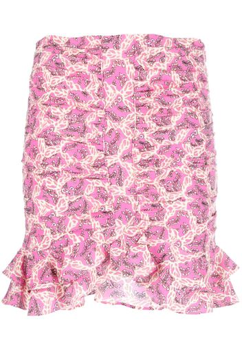 ISABEL MARANT abstract-print pleated miniskirt - Pink