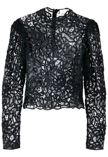 ISABEL MARANT lace-detailed long-sleeve top - Black