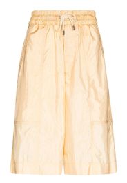 Isabel Marant drawstring-waist satin knee shorts - Yellow