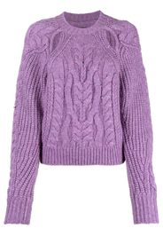 Isabel Marant cut-out cable-knit jumper - Purple