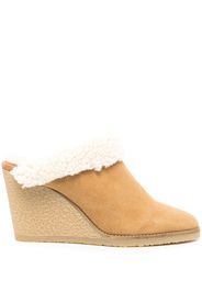 Isabel Marant shearling wedge mules - Brown