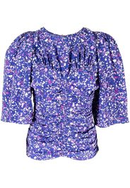 Isabel Marant speckle-print ruched blouse - Blue