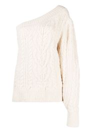 Isabel Marant one-shoulder cable-knit jumper - Neutrals