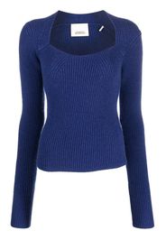 Isabel Marant square-neck knitted jumper - Blue