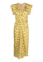 ISABEL MARANT floral-print midi dress - Yellow