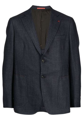 Isaia brooch-detail single-breasted blazer - Blue