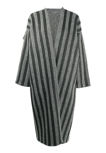 1980s striped open front coat