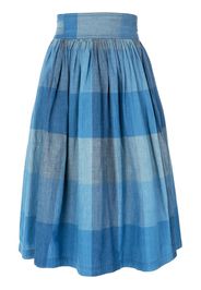Issey Miyake Pre-Owned check wrap skirt - Blue