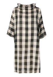 Issey Miyake Pre-Owned cowl neck check dress - Brown