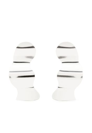 Issey Miyake wavy polished-finish earrings - Silver