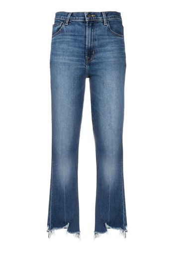 frayed cropped jeans