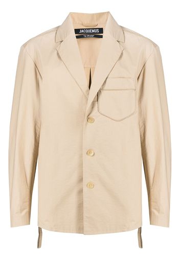 Jacquemus single-breasted cotton blazer - Brown