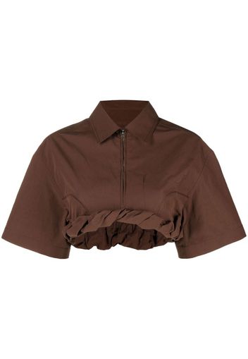 Jacquemus Silma rolled-hem cropped top - Brown