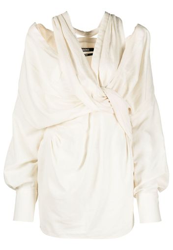 Jacquemus knot-detail shirt dress - Neutrals