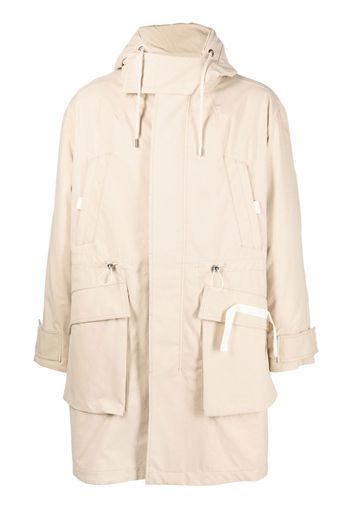 Jacquemus embroidered-logo zip-fastening coat - Neutrals