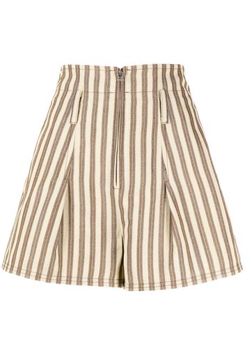 Jacquemus Santon striped zipped shorts - Yellow