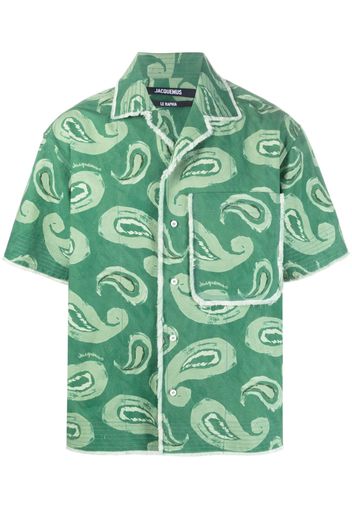 Jacquemus Artichaut paisley-print frayed-edge shirt - Green