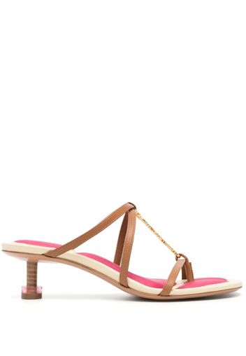 Jacquemus Pralu 45mm leather sandals - Brown