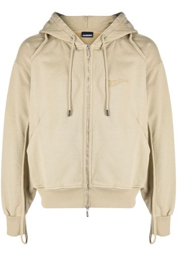 Jacquemus Clay organic-cotton zip hoodie - Neutrals