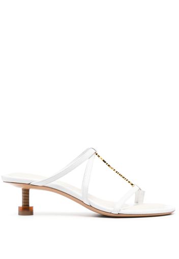 Jacquemus Pralu 45mm leather sandals - White