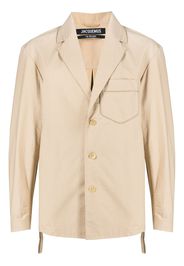 Jacquemus single-breasted cotton blazer - Brown