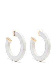 Jacquemus La Creole Linu leather hoop earrings - White