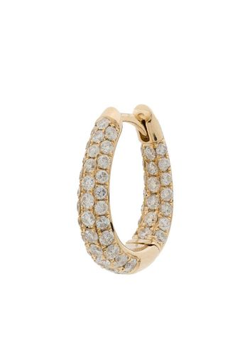 14K yellow gold Inside Out diamond hoop earring