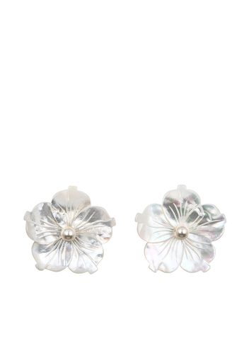 Jennifer Behr mother-of-pearl flower stud earrings - White