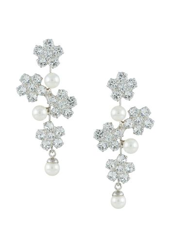 Jennifer Behr Aria crystal pearl earrings - Silver