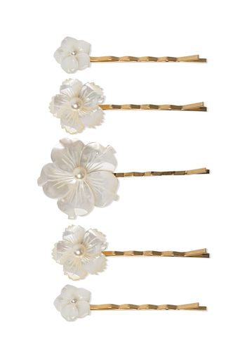 Jennifer Behr floral-pearl bobby pin set - White