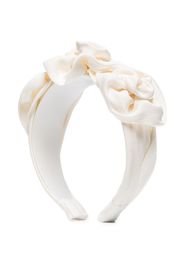 white Rosette silk headband