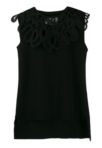 embroidered sleeveless top