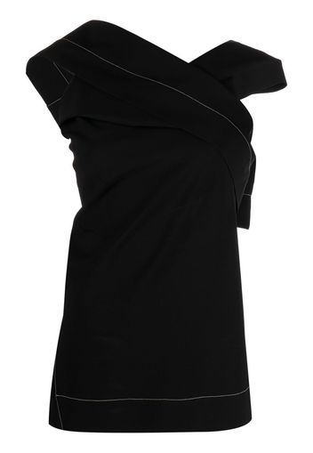 Jil Sander asymmetric sleeveless top - Black