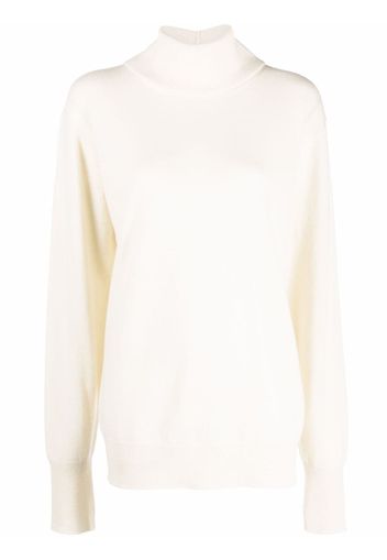 Jil Sander roll neck cashmere jumper - White