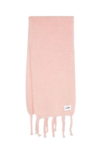 Jil Sander logo-patch mohair scarf - Pink