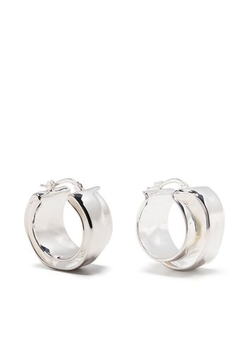 Jil Sander double layer hoop earrings - Silver