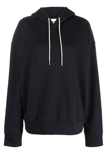 Jil Sander logo-embroidered drawstring hoodie - Blue