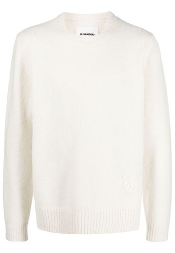 Jil Sander logo-embroidered knitted jumper - Neutrals