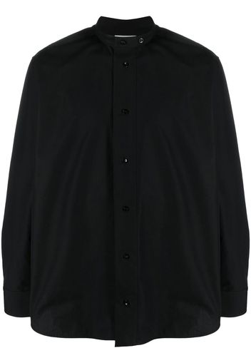 Jil Sander band-collar cotton shirt - Black