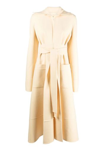 Jil Sander belted-waist single-breasted coat - Yellow