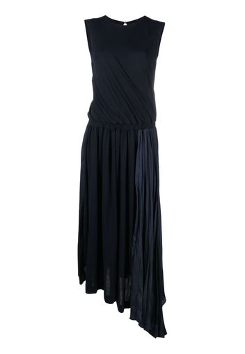 Jil Sander asymmetric pleated maxi dress - Blue