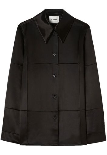 Jil Sander panelled satin-finish shirt - Black