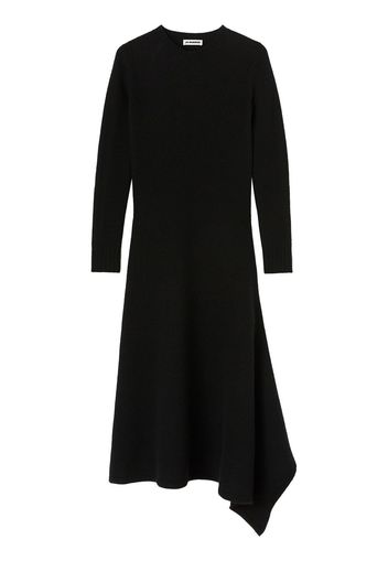 Jil Sander wool asymmetric midi-dress - Black