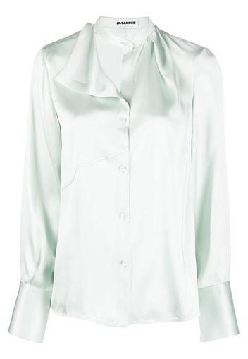 Jil Sander asymmetric silk blouse - Green