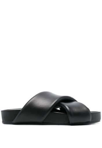 Jil Sander crossover-strap detail slides - Black